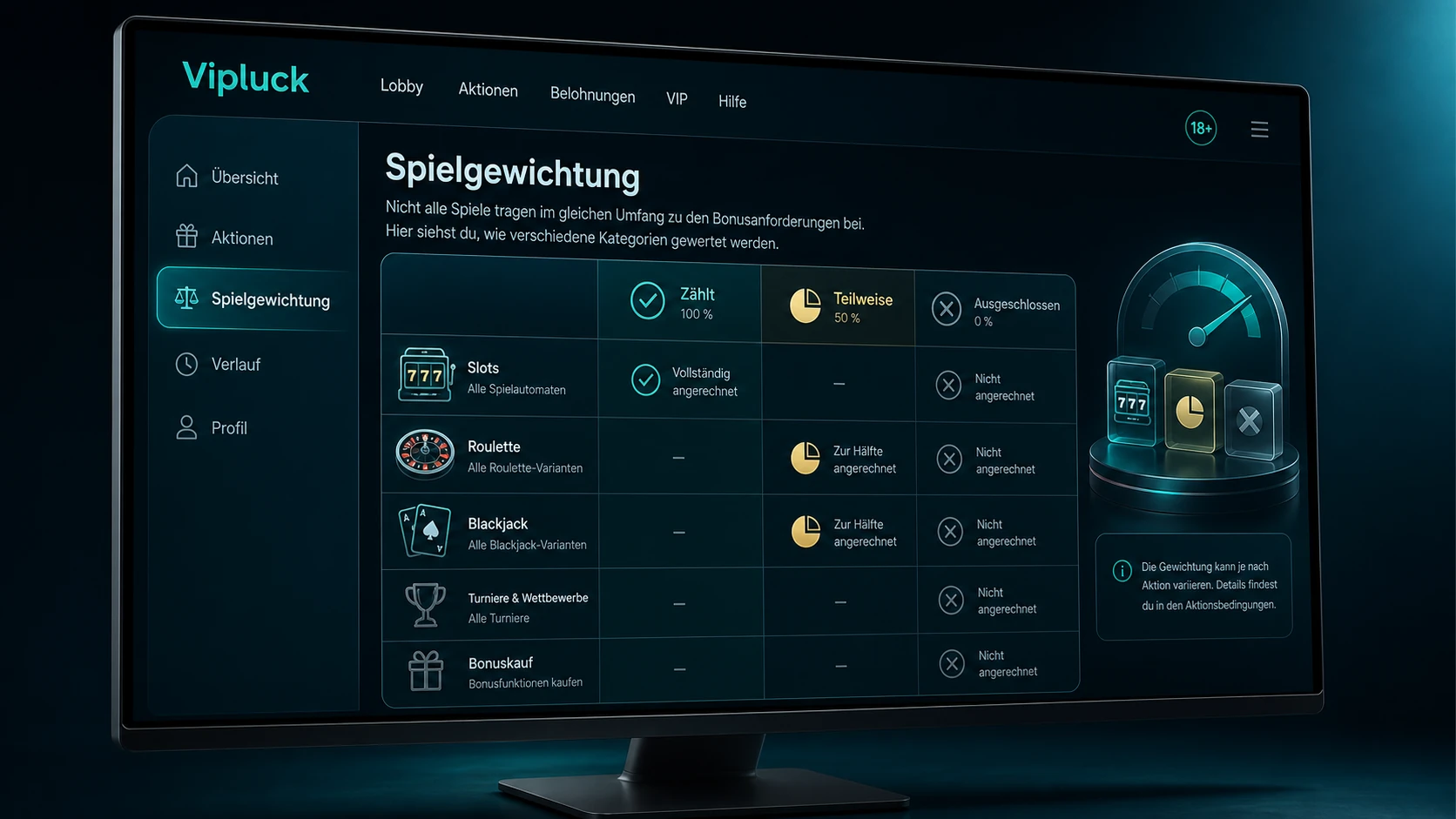 Spielgewichtung und ausgeschlossene Spiele