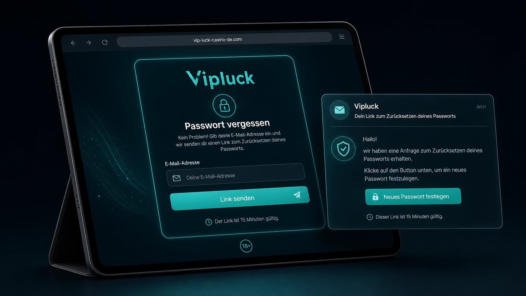 Passwort beim Vipluck Login zurücksetzen