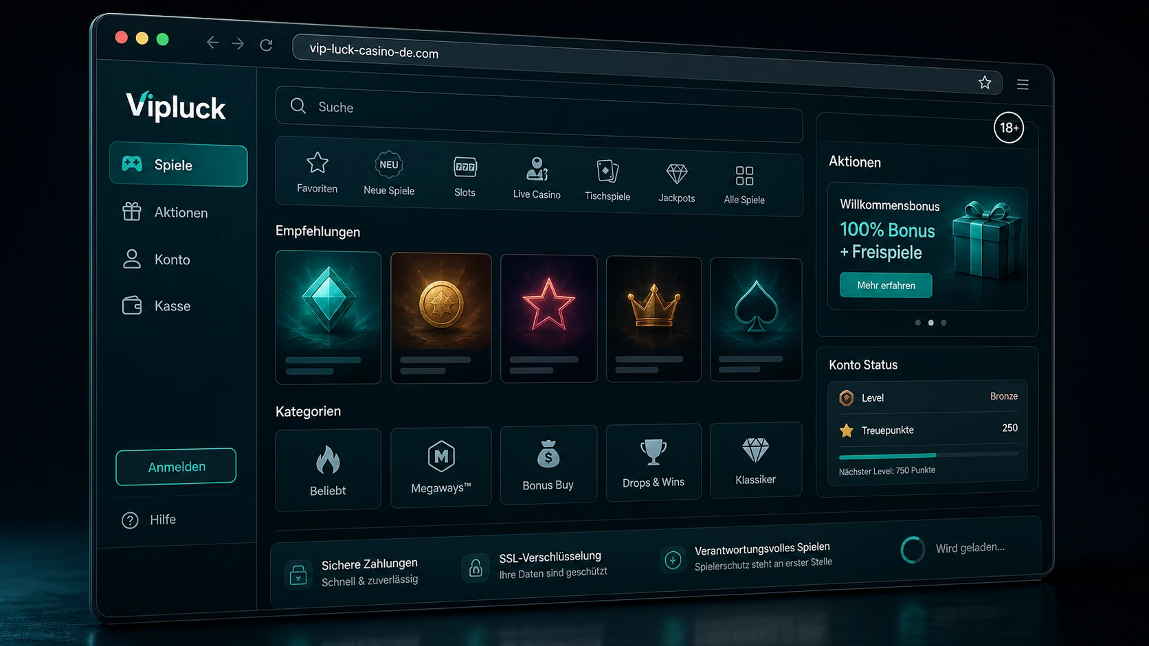Erster Eindruck vom Vipluck Online Casino