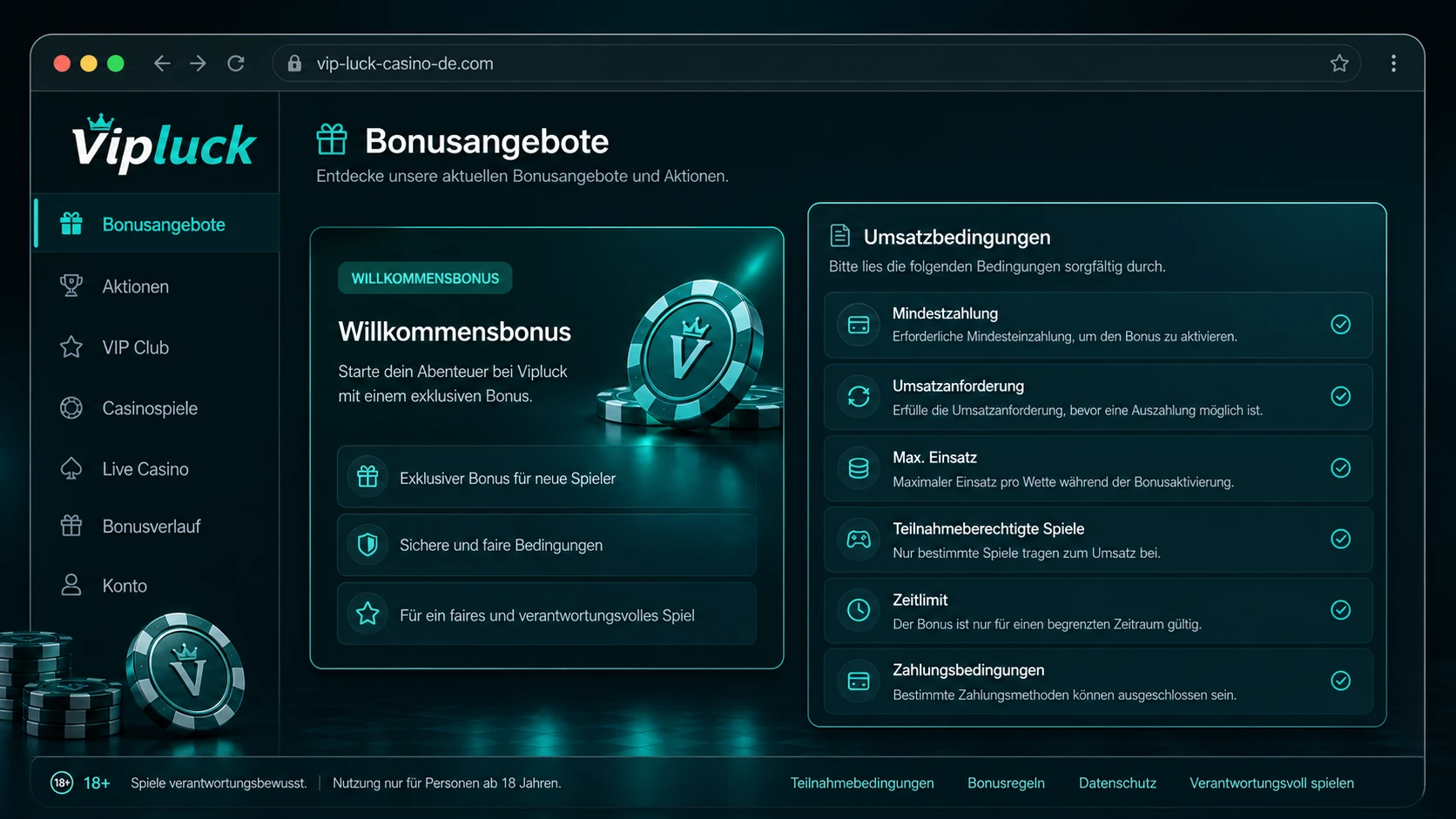 Bonusangebote und Umsatzbedingungen