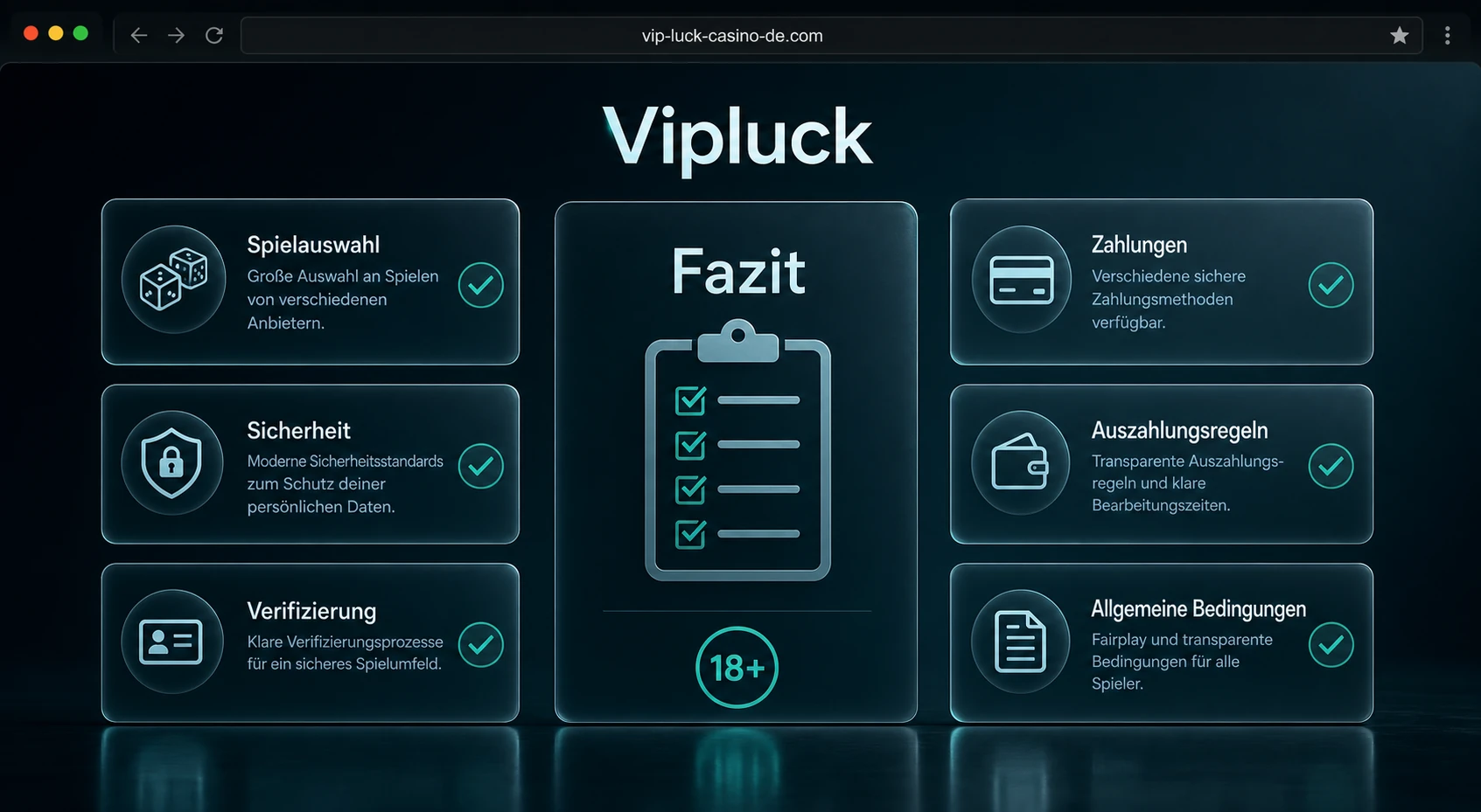 Fazit zum Vipluck Casino